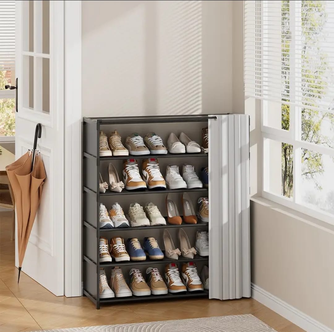 8 layer shoe rack organizer with fabric dustproof cover