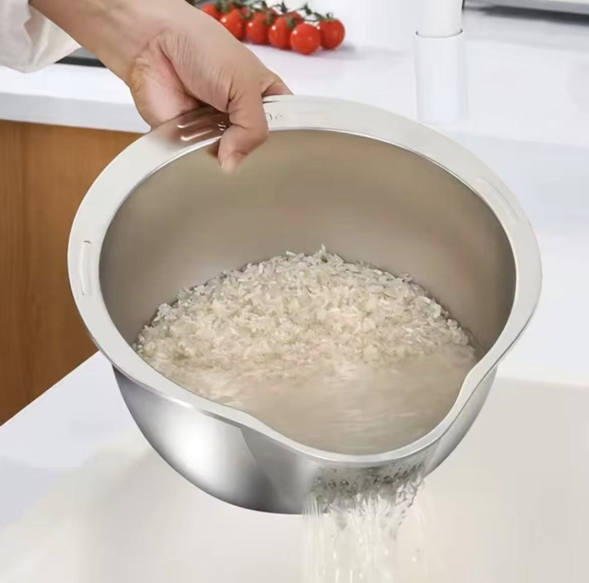 Stainless steel strainers and Colanders