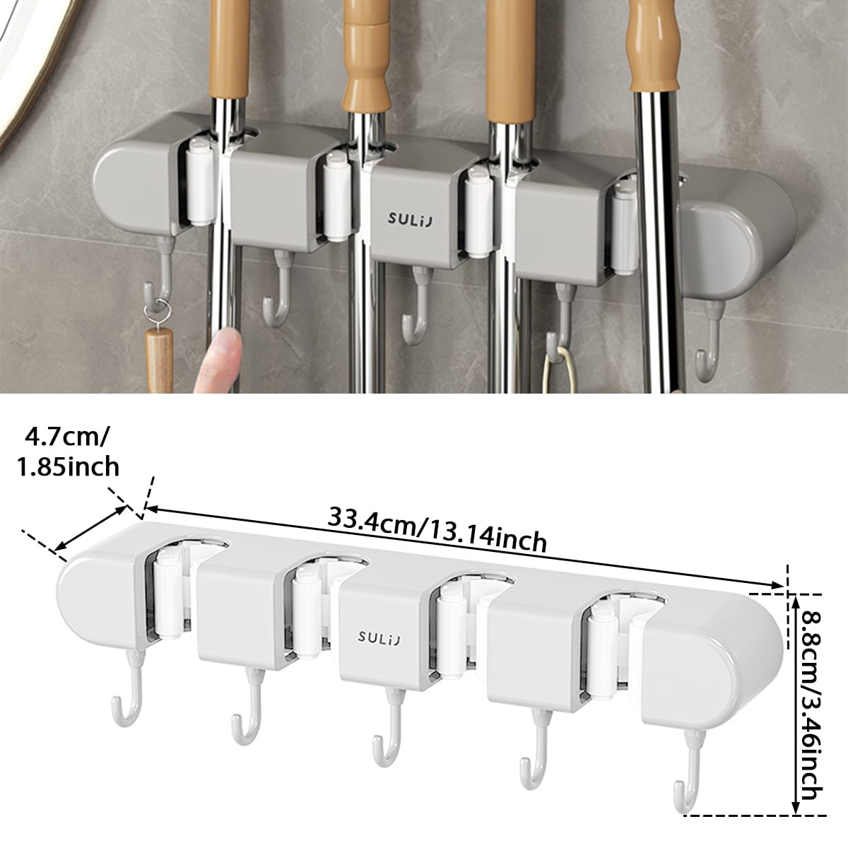 Non Slip Wall Mounted Mop Holder