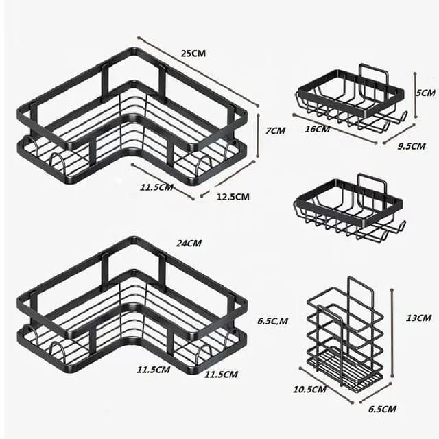 5pcs Corner Shower caddy shelf