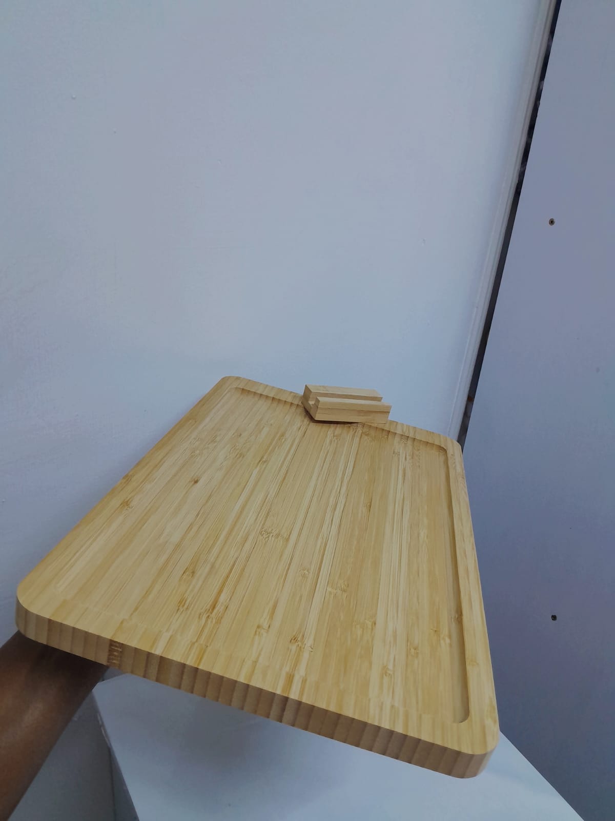 Foldable bamboo sofa armrest tray