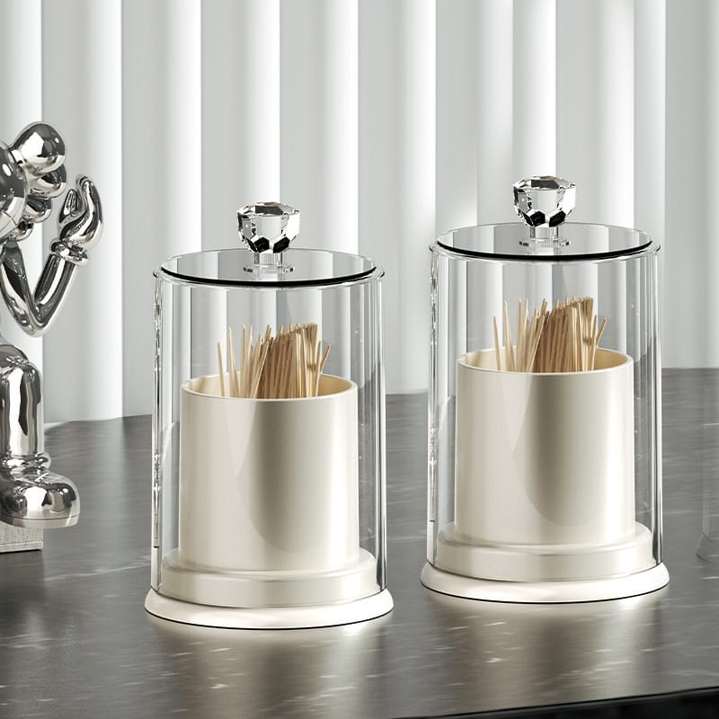 Light Luxury Toothpick & Cotton Swab Storage Box