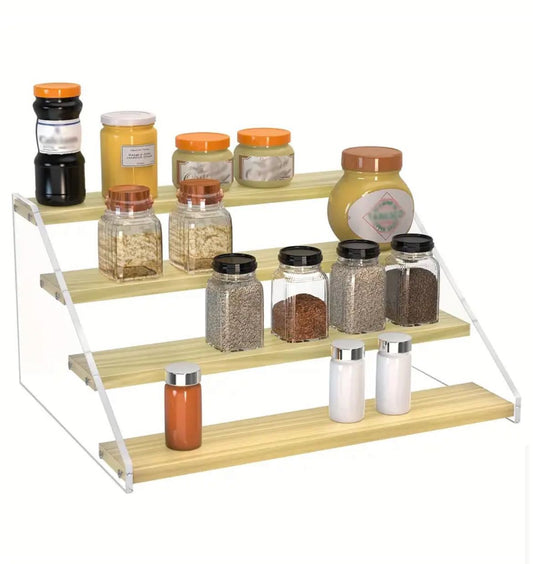 4 Tier Bamboo and Acrylic multi purpose stand