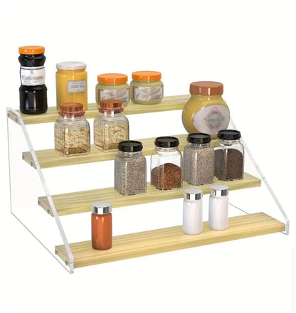 4 Tier Bamboo and Acrylic multi purpose stand