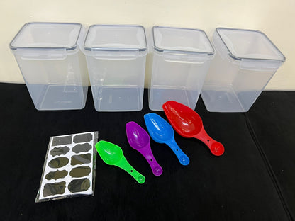 4pcs BPA-Free Airtight Food Storage Containers