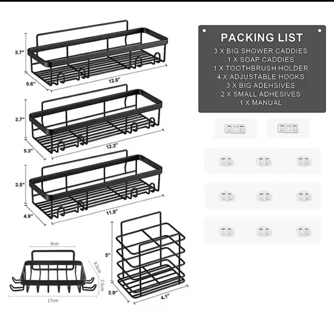 5pcs set Shower caddy shelf/Bathroom