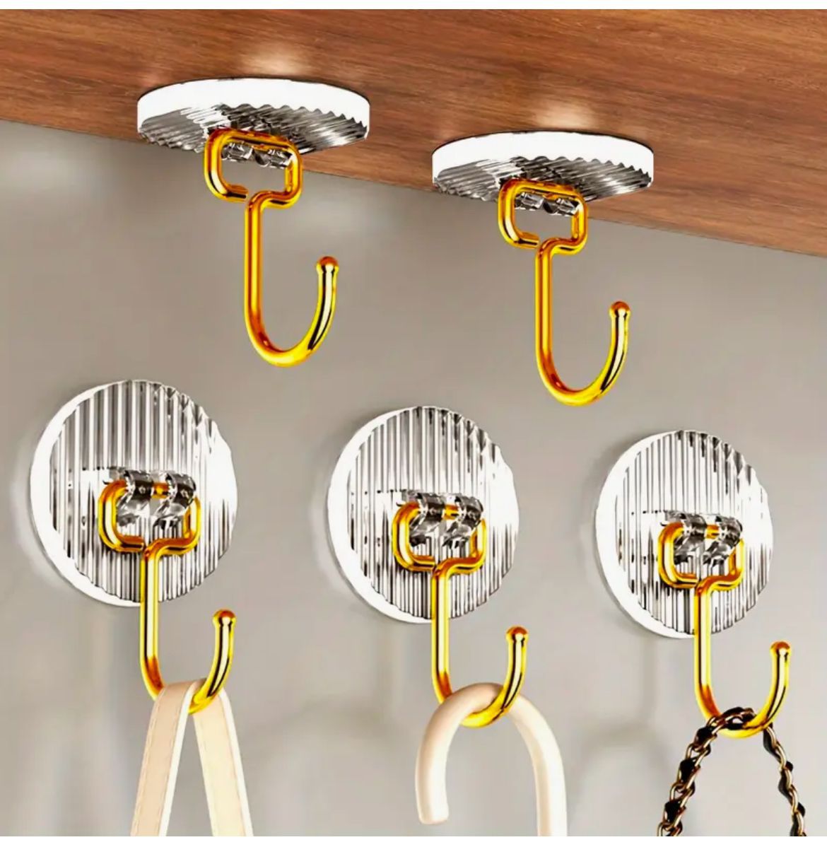 Set of 5 Golden Acrylic Hooks 