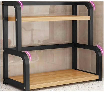 Stainless Steel Kitchen Storage Rack  with bamboo