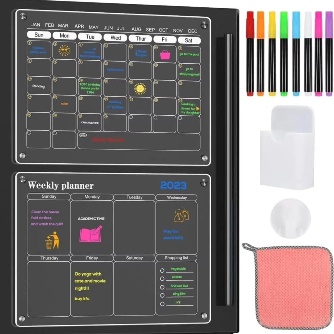 2 pcs set magnetic Montly/ WEEKLY fridge planner