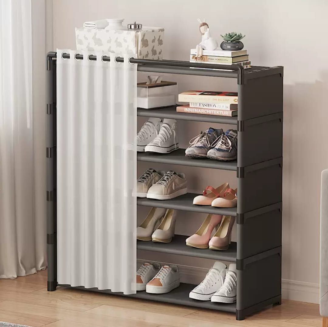 8 layer shoe rack organizer with fabric dustproof cover