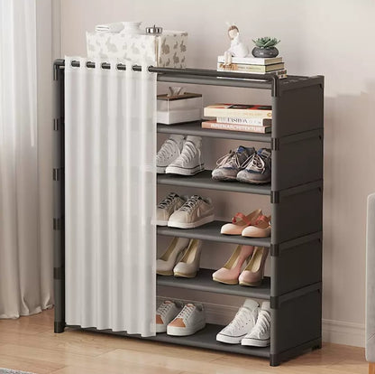8 layer shoe rack organizer with fabric dustproof cover