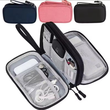 Travel Cable Organizer Bag Double Layer Storage Case