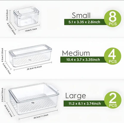 14pcs stackable Fridge storage organizers