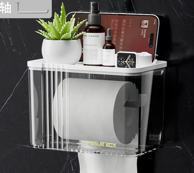 Wall mounted tissue box
