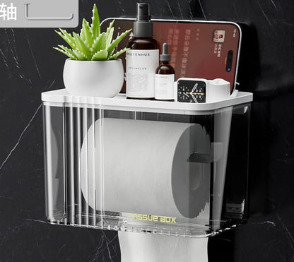 Wall mounted tissue box