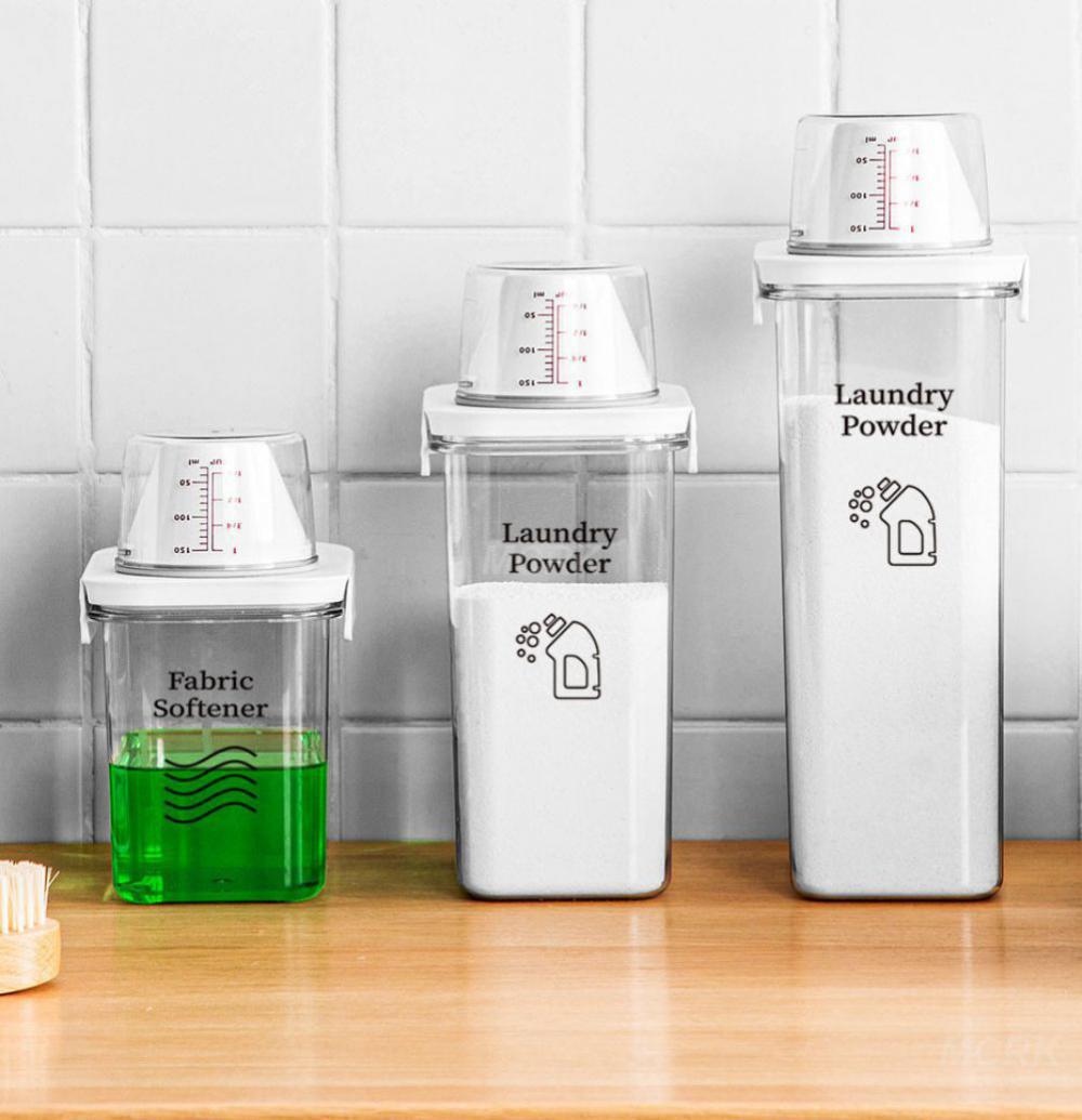 Acrylic laundry detergent storage container