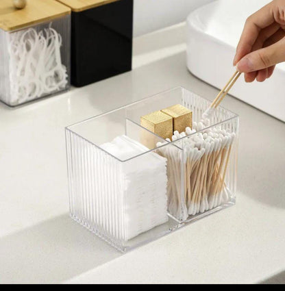 Acrylic earbud organizer with bamboo cover(Partitioned