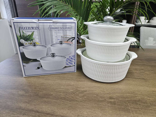 3pcs set Ceramic Casserole serving dishes