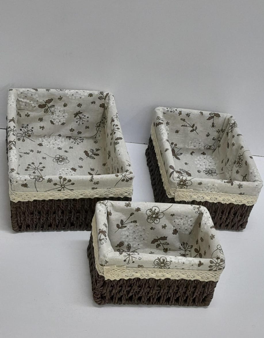 3 in 1 hand wooven Rattan storage baskets