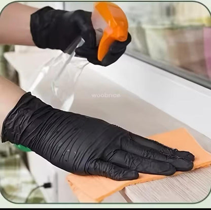 Food grade disposable black kitchen gloves 100 pieces pack   
