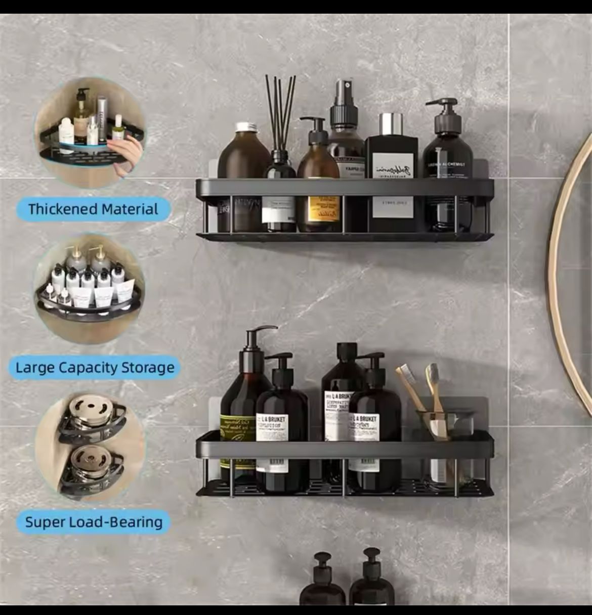 Aluminum Kitchen & Bathroom Storage Rack