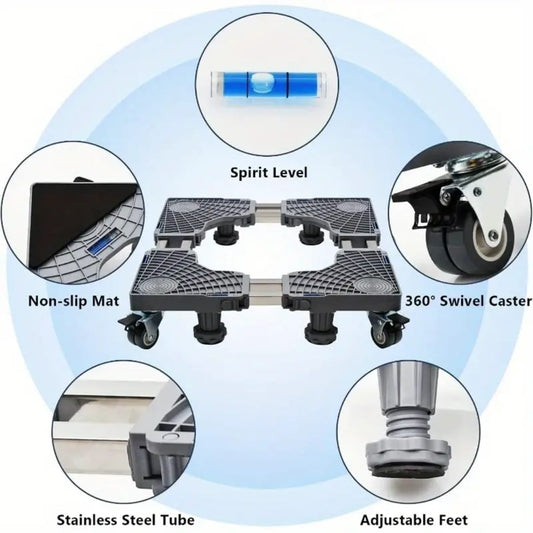 Heavy-Duty Double Tube Fridge/Washing Machine Stand