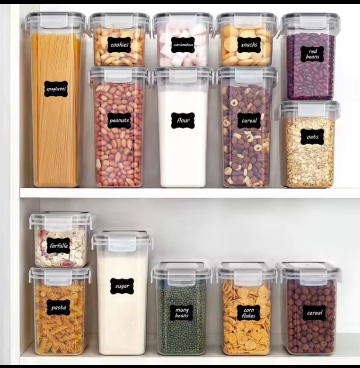 16pcs Food/Pantry Storage Containers