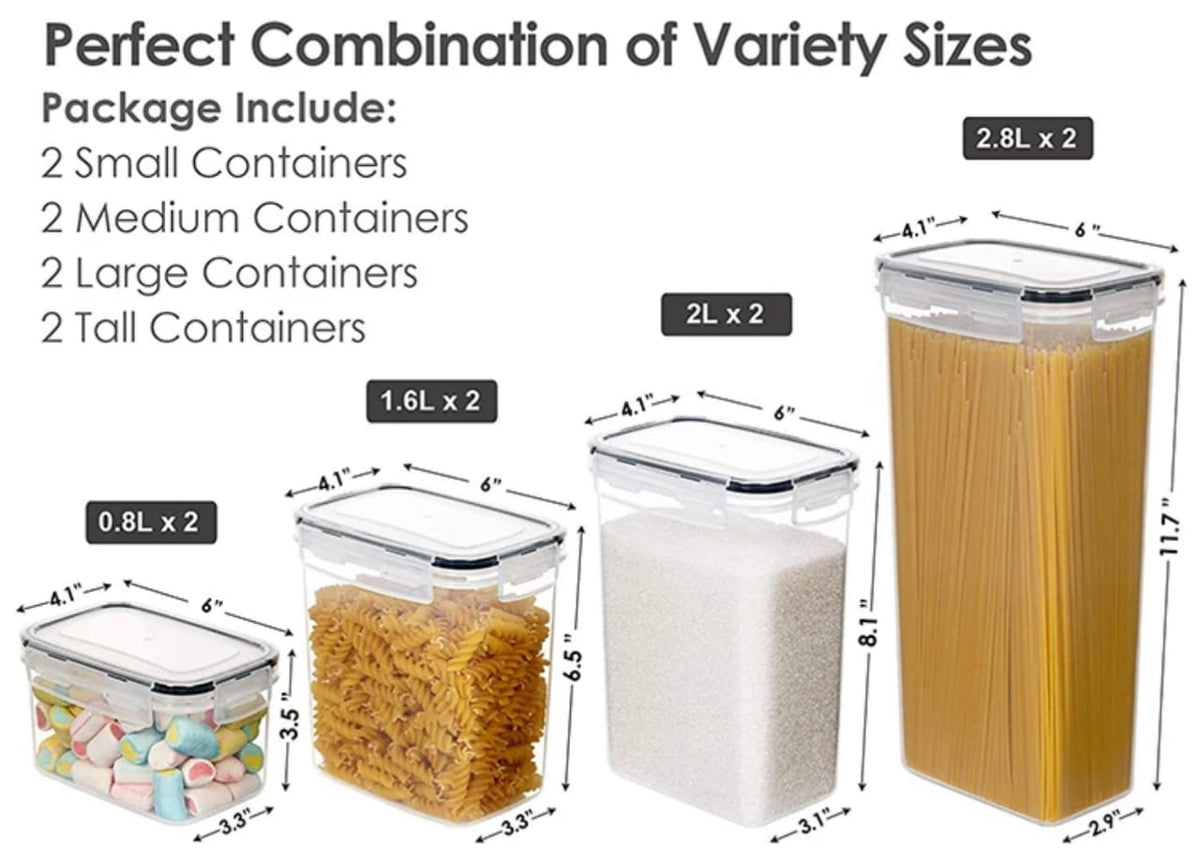 8 pcs Food/Pantry Storage Containers