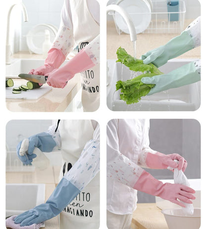 Long silicone waterproof kitchen/household gloves