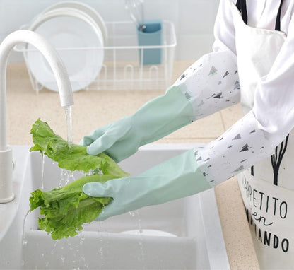 Long silicone waterproof kitchen/household gloves