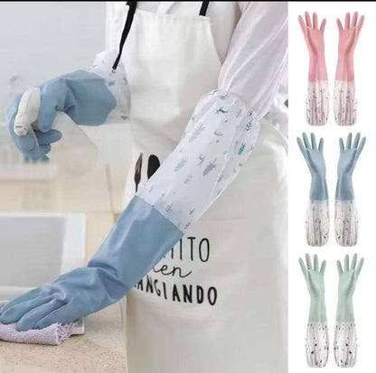 Long silicone waterproof kitchen/household gloves