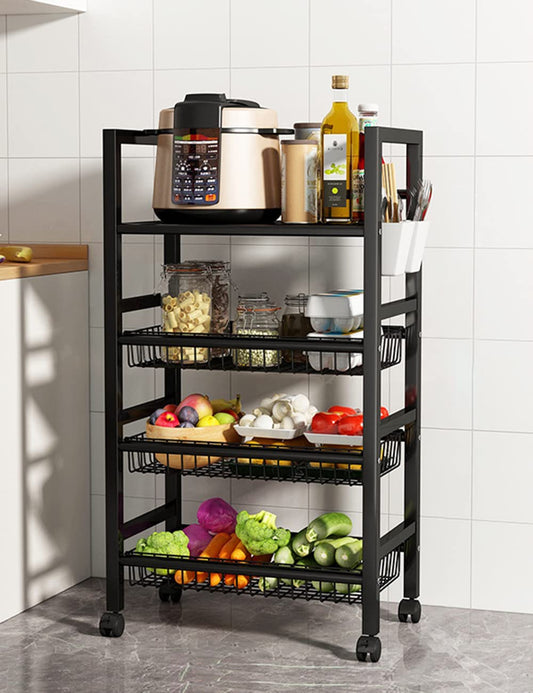 Heavy metallic Vegetable rack with movable wheels 