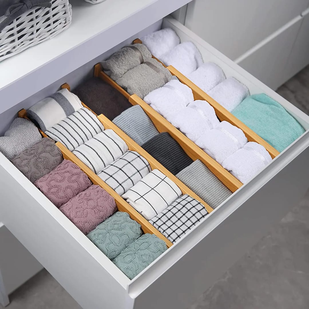 4pcs set Bamboo Drawer Divider.
