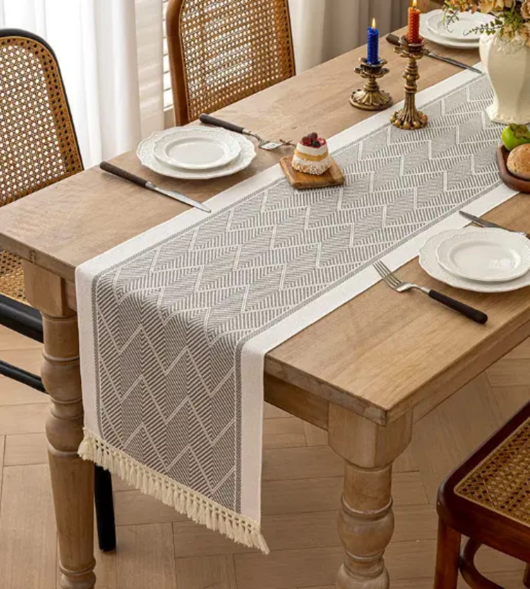 Braided Cotton Linen Table Runner