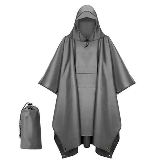 Unisex adult rain poncho with cap