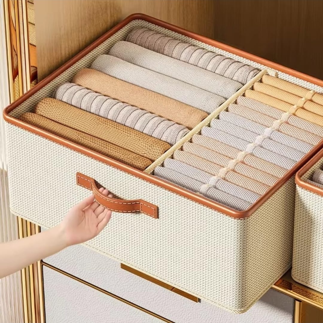 Versatile Foldable double compartment closet organizer