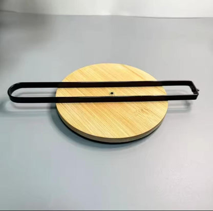 metallic paper Towel holder with Bamboo base.