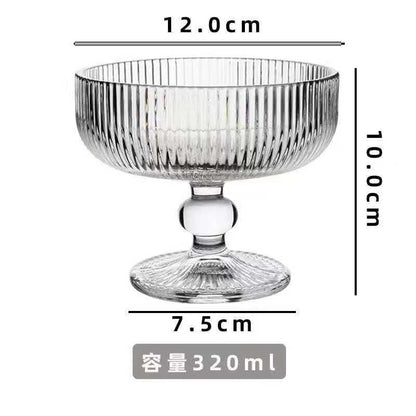 High borosilicate ribbed dessert glass