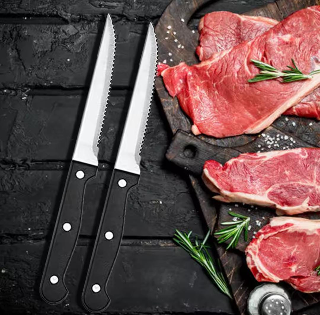 Stainless steel serrated steak knife