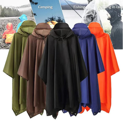 Unisex adult rain poncho with cap