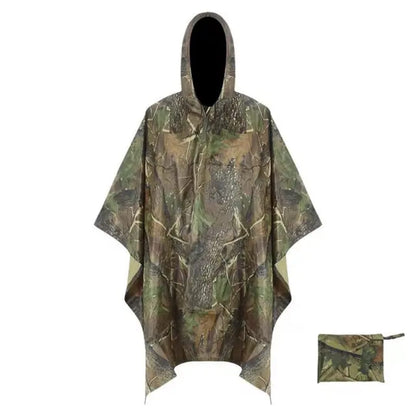 Unisex adult rain poncho with cap