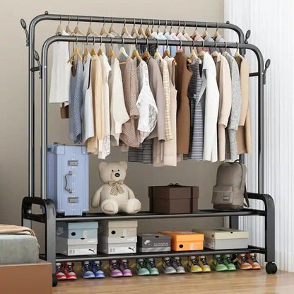 Heavy-Duty Double Rail Clothes Rack