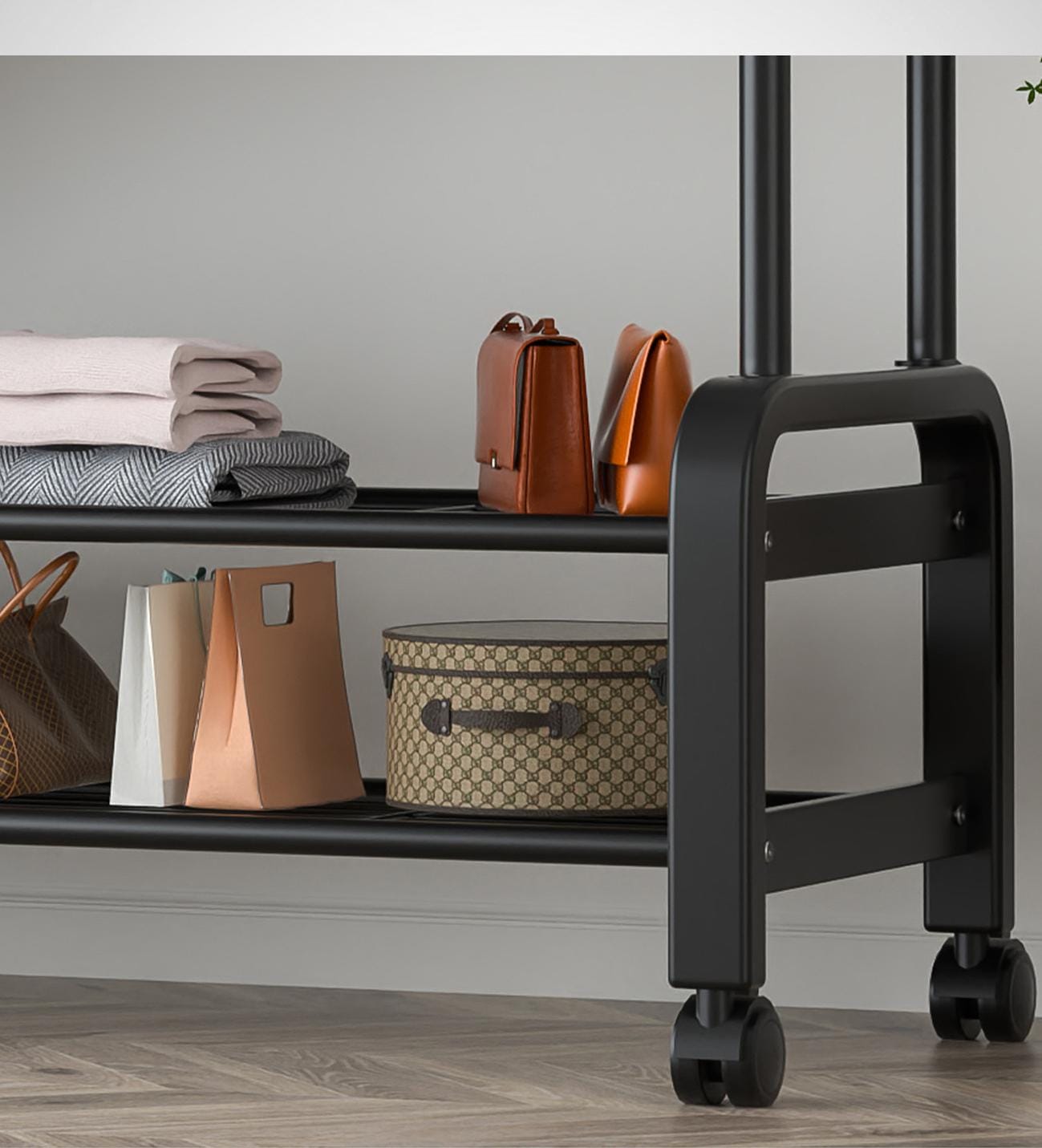 Heavy-Duty Double Rail Clothes Rack