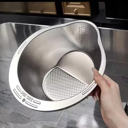 Stainless steel strainers and Colanders