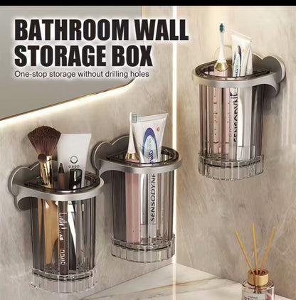 Wall mounted toothbrush holder