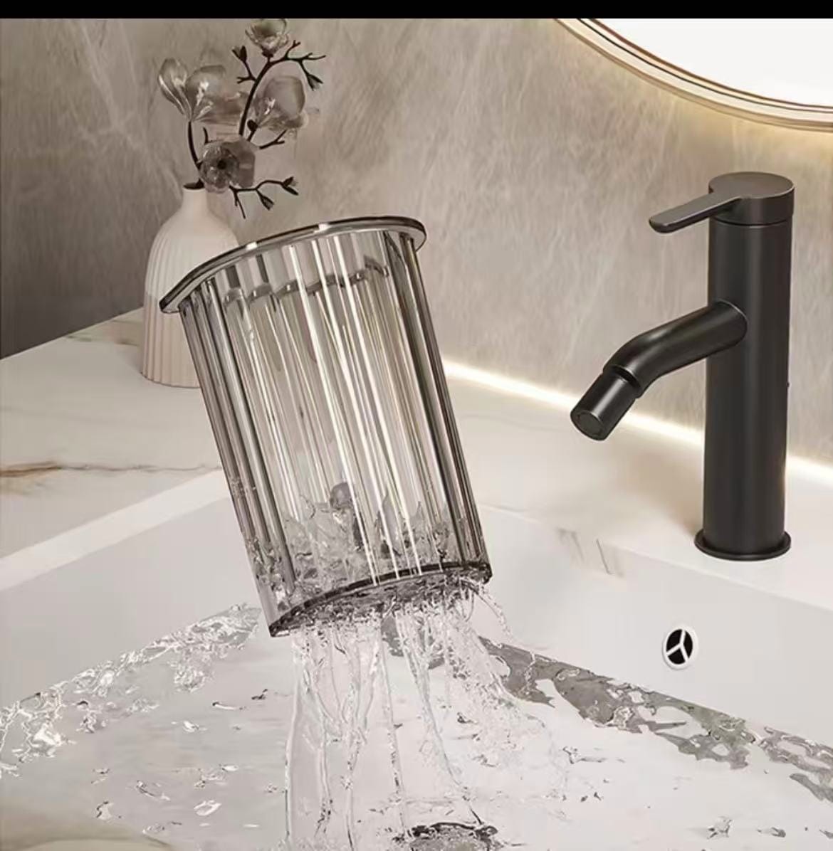 Wall mounted toothbrush holder