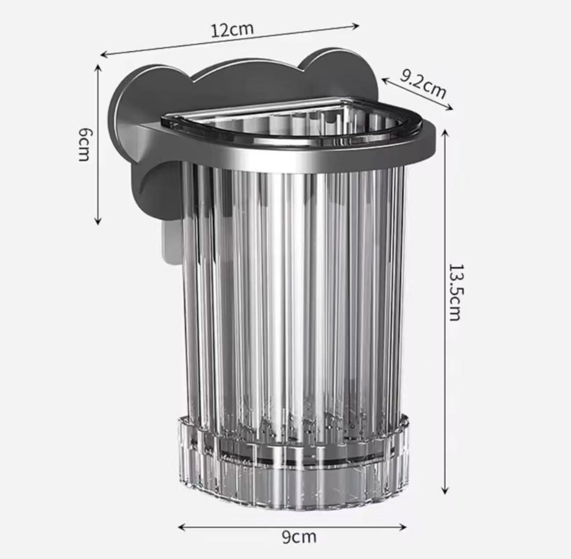 Wall mounted toothbrush holder