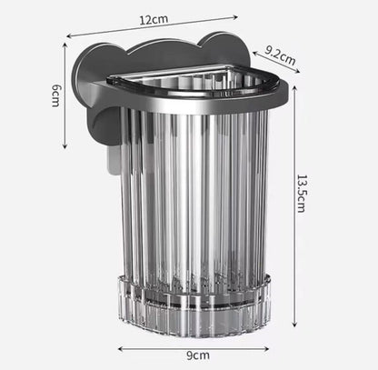 Wall mounted toothbrush holder