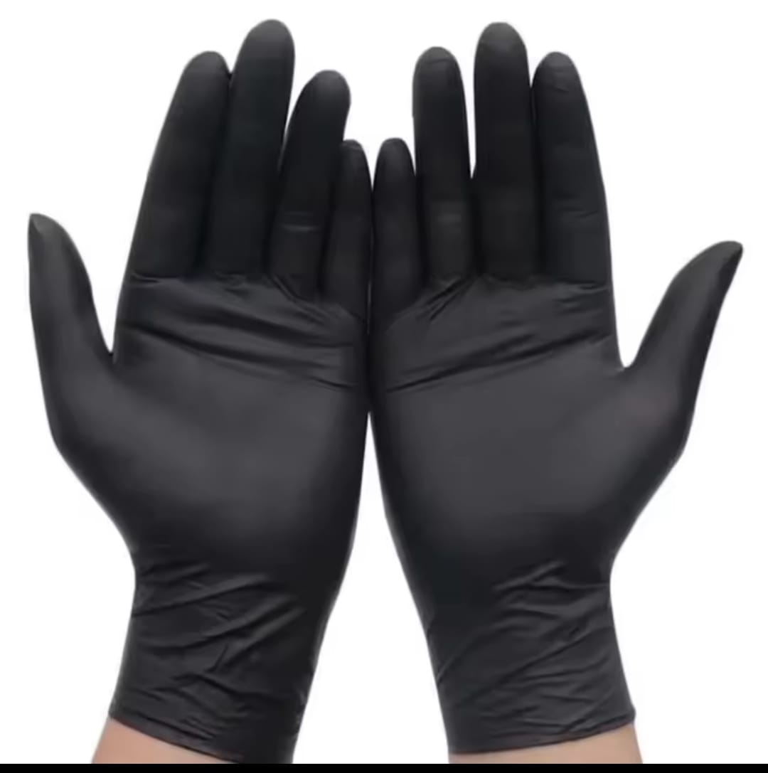 100 pieced Food grade disposable black kitchen gloves 
