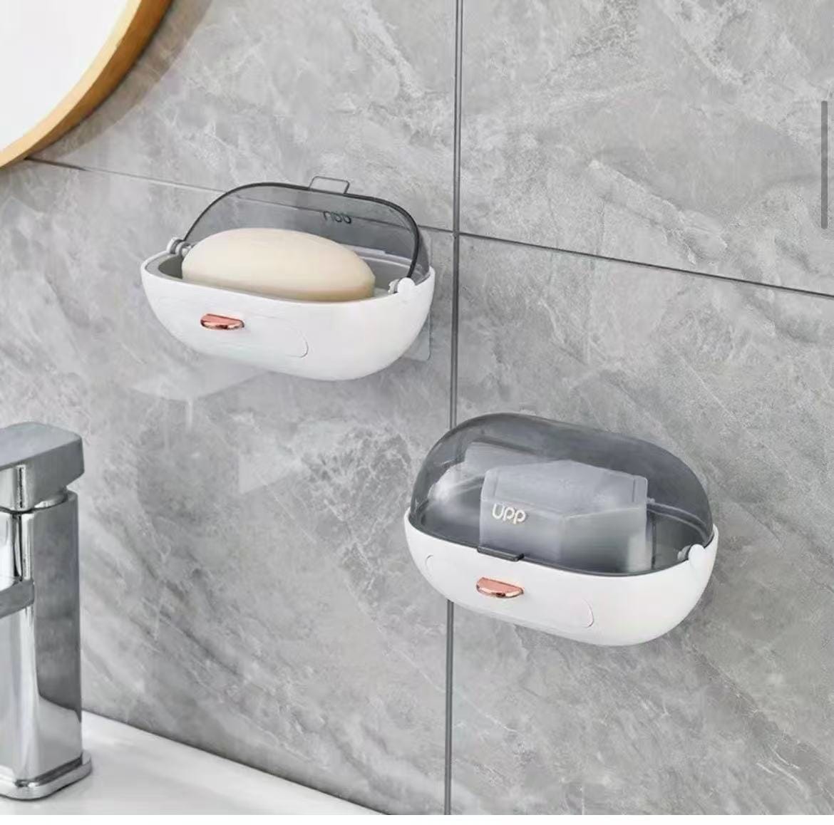 1pc Flip-Cover Wall-Mounted Soap Box